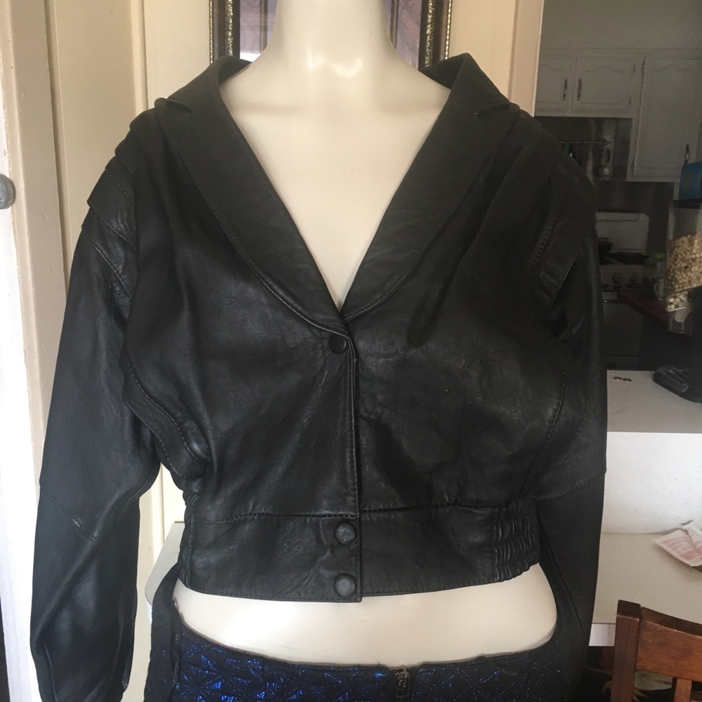 Black Vintage leather Jacket